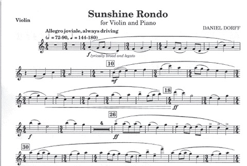 Dorff, Daniel: Sunshine Rondo (Violin & Piano)