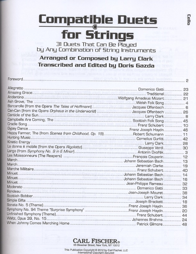 Clark, Larry & Gazda, Doris: Compatible Duets for Strings (2 cellos)