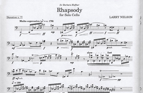 Nelson, Larry: Rhapsody for solo cello