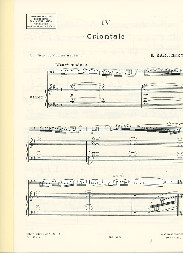 Karjinski, Nicholas: Orientale (cello & piano)