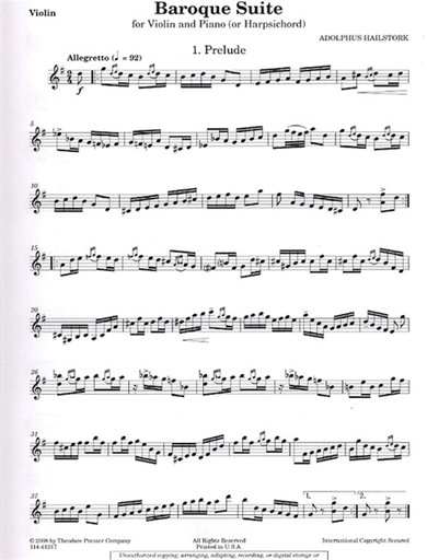 Hailstork, Adolphus: Baroque Suite (violin & piano)