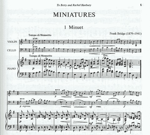 Bridge, Frank: Miniatures for Violin, Cello & Piano, Set 1