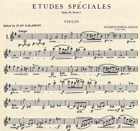 Mazas, J. (Galamian, Ed.): Etudes Speciales, Op.36, No.1 (violin) IMC