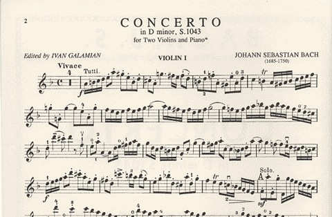 Bach, J.S. (Galamian): Concerto in D minor, BWV1043 (2 violins, and piano) IMC