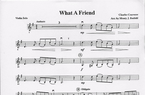 Budahl, M.J.: What a Friend (violin & piano)