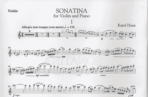 Husa, Karel: Sonatina (violin & piano)