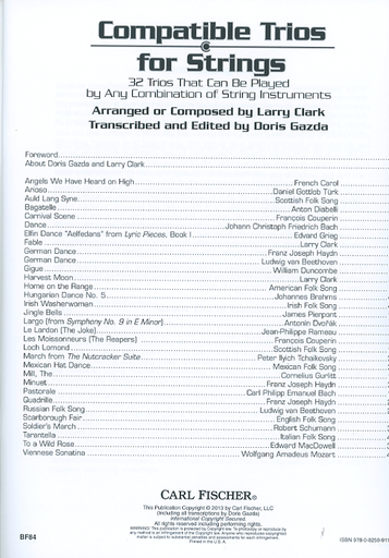 Clark, Larry & Gazda, Doris: Compatible Trios for Strings-32 Trios That Can Be Played by Any Combination of String Instruments (3 violas)