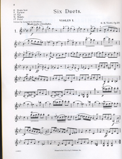 Viotti, G.B.: Six Duets for Two Violins Op.20 SCHIRMER