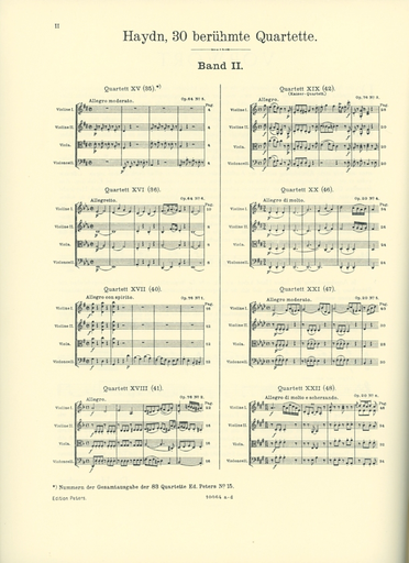 Haydn, F.J.: 30 Famous String Quartets, Vol.2 (edited by Andreas Moser)