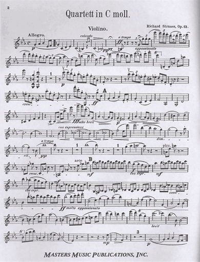 Strauss, Richard: Piano Quartet in C minor, Op. 13 (violin, viola, cello, piano)