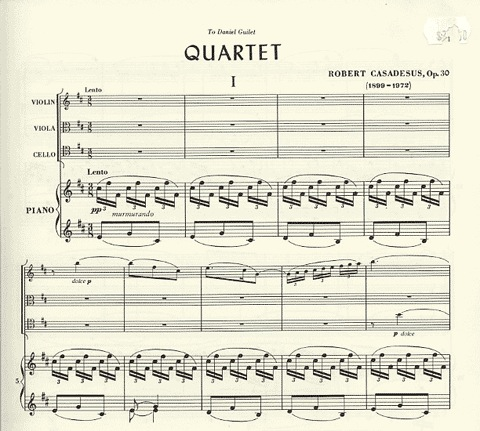 Casadesus, Robert: Quartet Op.30 (violin, viola, cello, piano)