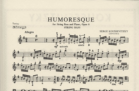Koussevitzky, Serge: Humoresque Op.4 (bass & piano) IMC