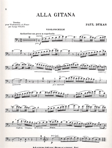 Dukas, Paul (Silva): Alla Gitana for cello & piano