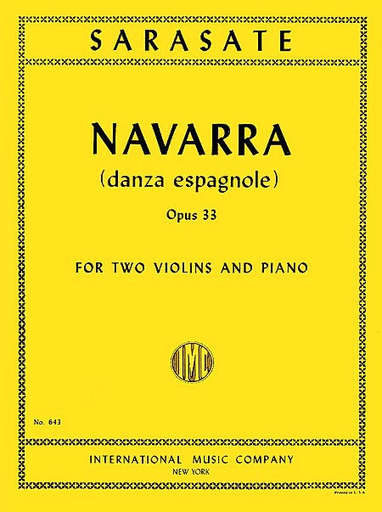Sarasate, Pablo: Navarra Op.33 (2 violins & piano) IMC