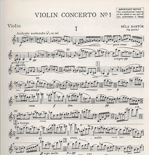Bartok, B.: Violin Concerto No. 1 op.post. (Violin & Piano)