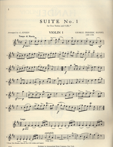 Handel, Two Suites Op.5 No.2 (2 violins & cello)