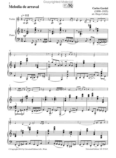 Gardel, C. (Collatti, arr.): Tango (Violin and Piano)