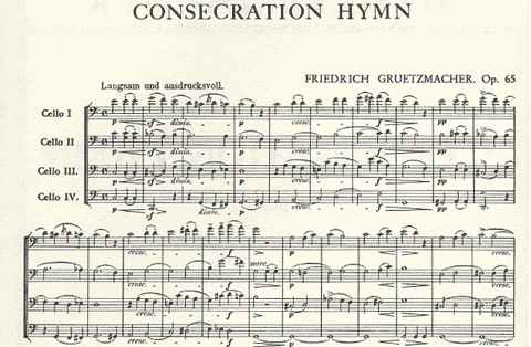 Gruetzmacher, Friedrich: Consecraton Hymn Op.65 (4 cellos)