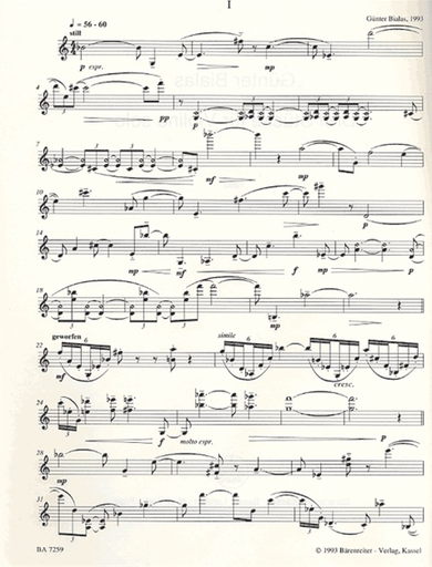 Bialas, Gunter: Drei Stucke fur Violin 3 Solo, 1993-Three Pieces for Violin Solo, Barenreiter