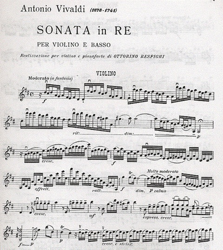 Vivaldi, A. (Respighi): Sonata in D RV10 (violin & piano)