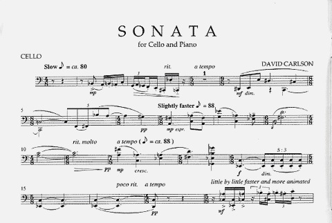 Carlson, David: Sonata for Cello & Piano