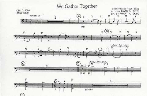 Smith, D.E.: We Gather Together (Cello & Piano)