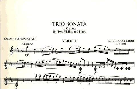 Boccherini, L. (Moffat): Trio Sonata in C minor (two violins, and piano, with cello ad libitum)