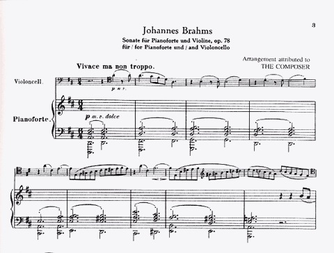 Brahms, Johannes: Sonata in D Op.78 (cello & piano)