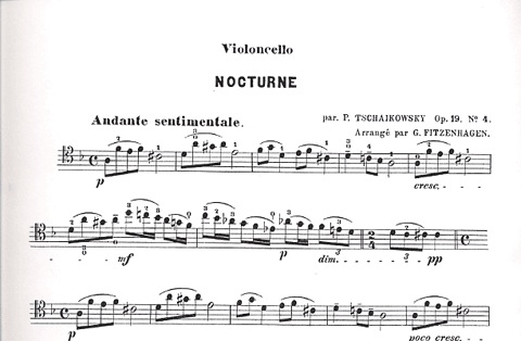 Tchaikovsky, P.I. (Fitzenhagen): Nocturne Op19 No.4 (cello & piano)
