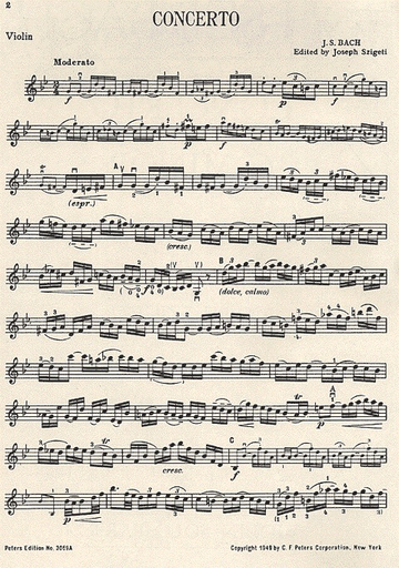 Bach, J.S. (Szigeti): Violin Concerto in g minor BWV 1056 (violin & piano)
