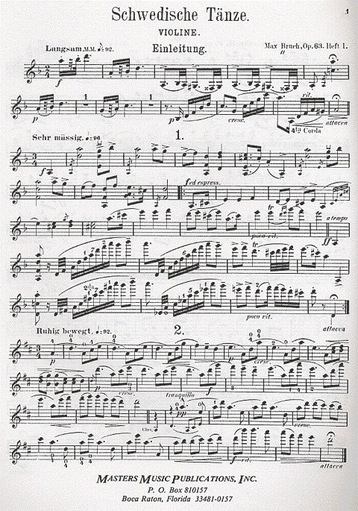 Bruch, Max: Swedish Dances, Op.63 V.1 (violin & piano)