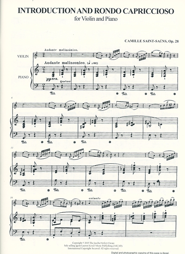 Saint-Saens (Heifetz/Granat): Introduction & Rondo Capriccioso, Op.28 - URTEXT (violin & piano) HENLE