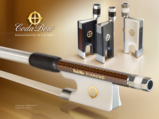CodaBow DIAMOND GX Violin Bow, with Alabaster XEBONY Frog, USA