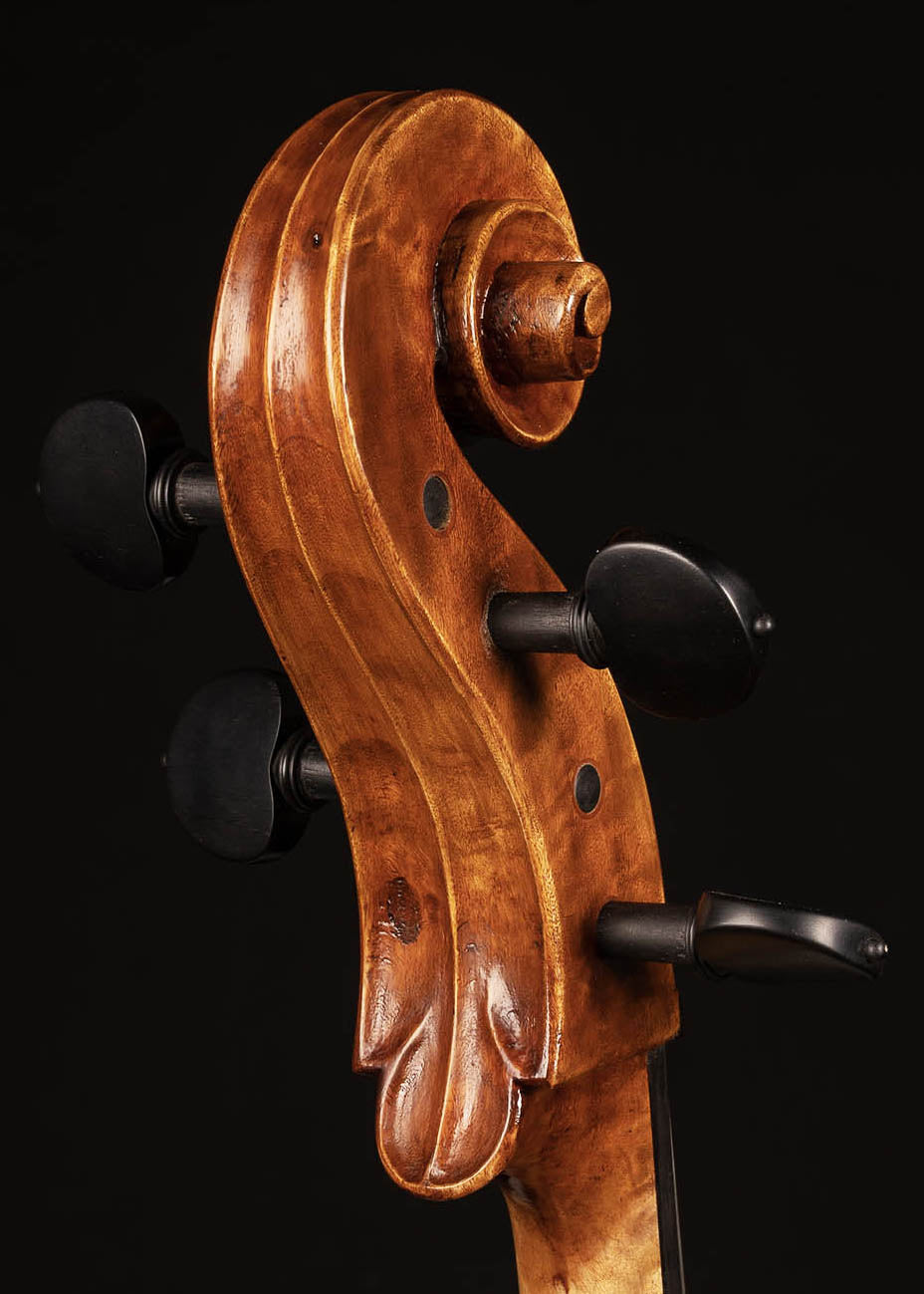 Paolo Vettori cello, 2023, highly figured poplar, Florence | Metzler Violins