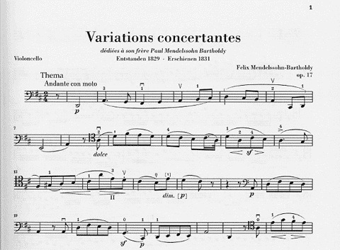 Mendelssohn, F. (Elvers, ed.): Variations, Op.17, and Other Pieces, urtext (cello & piano)
