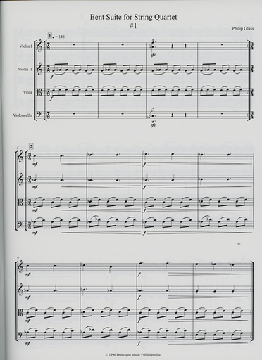 Glass, P.: Bent - 1996 (string quartet)