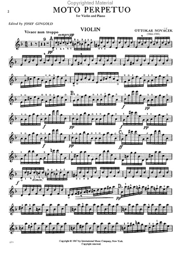 Novacek, Ottokar (Gingold): Moto Perpetuo (violin & piano)