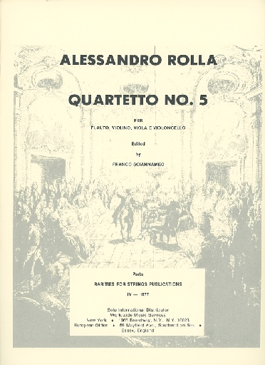Rolla, Alessandro (Sciannameo): Quartet #5 for Flute, Violin, Viola, Cello, Parts