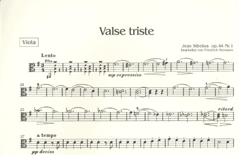 Sibelius, Jean: Valse Triste (viola & piano)