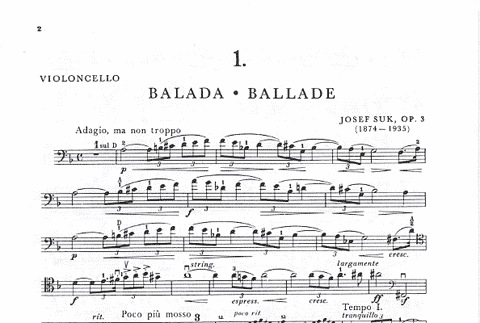 Suk, J.: Ballade & Serenade, Op.3 (cello & piano)