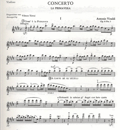 Vivaldi, A.: ''Spring: from 4 Seasons (violin & piano)