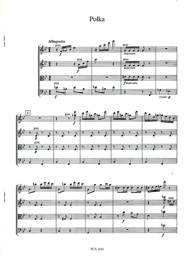 Shostakovich: (score/parts) Two Pieces - Elegy & Polka (string quartet) Edition Sikorski