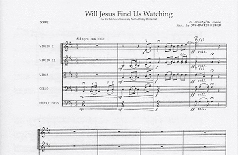 Pinner: Will Jesus Find Us Watching (string orchestra and string quartet)