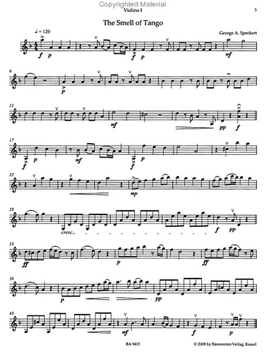 Speckert: Tango for Strings (string quartet) Barenreiter