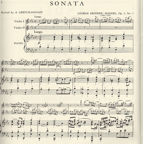 Handel, G.F.: Sonata in C minor Op.2#1 (2 Violins & Piano)