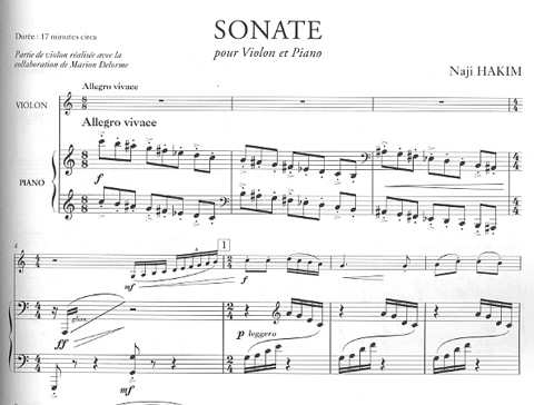 Hakim, Naji: Sonate pour Violon et Piano (violin & piano)