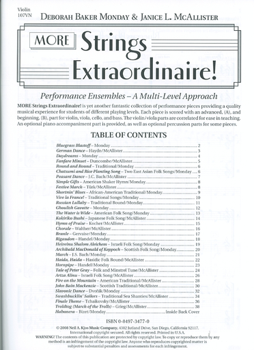 Monday, McAllister, Frost: More Strings Extraordinaire (conductor's score)