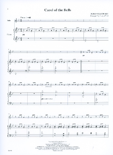 Wilhousky, Peter (Clark): Carol of the Bells (cello & piano)