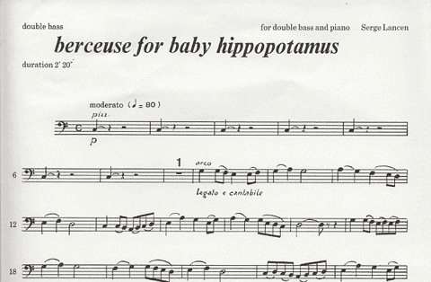 Lancen, Serge: Berceuse for baby hippopotamus (bass & piano)