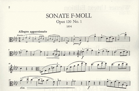 Brahms, Johannes: Sonata Op.120 #1 urtext (viola & piano)